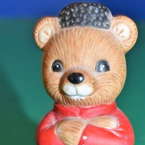 Vintage Homeco Figurine Porcelain Teddy Bear Russian Costume #1406 Decor Figure